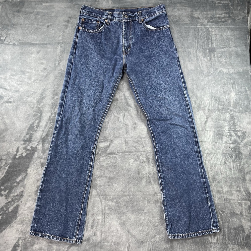 Levis 517 Bootcut Denim Jeans Distressed 33x34 Mens Blue Western Cowboy Rodeo